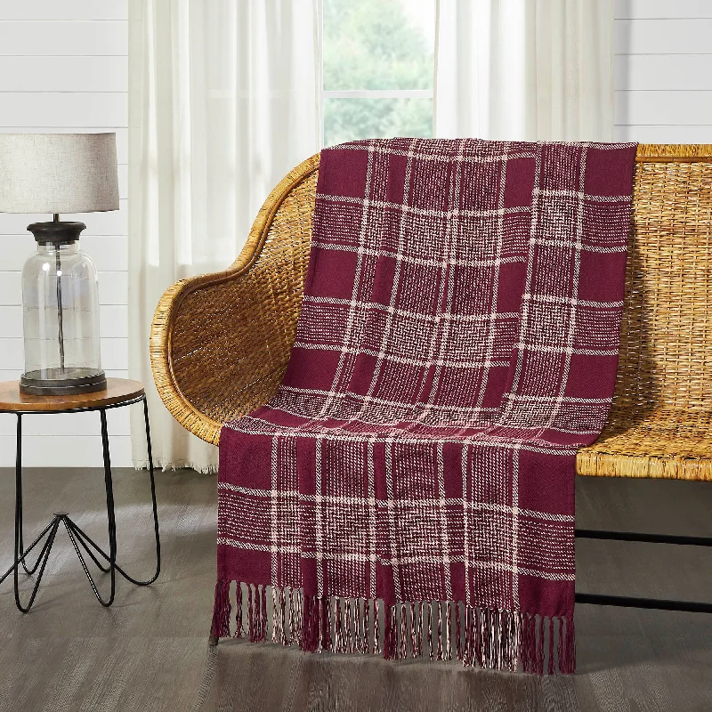 Silk Pillows for Smooth Skin and HairEston Burgundy Tan Plaid Throw 50"x60" VHC Brands