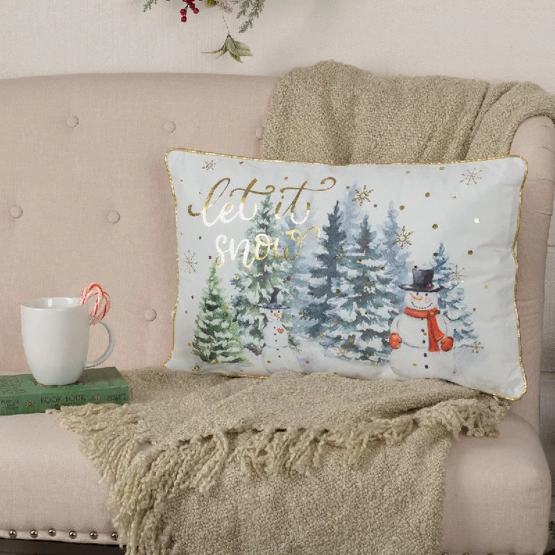 Bolster Pillows for Sofa DecorationLet It Snow Pillow 14x22