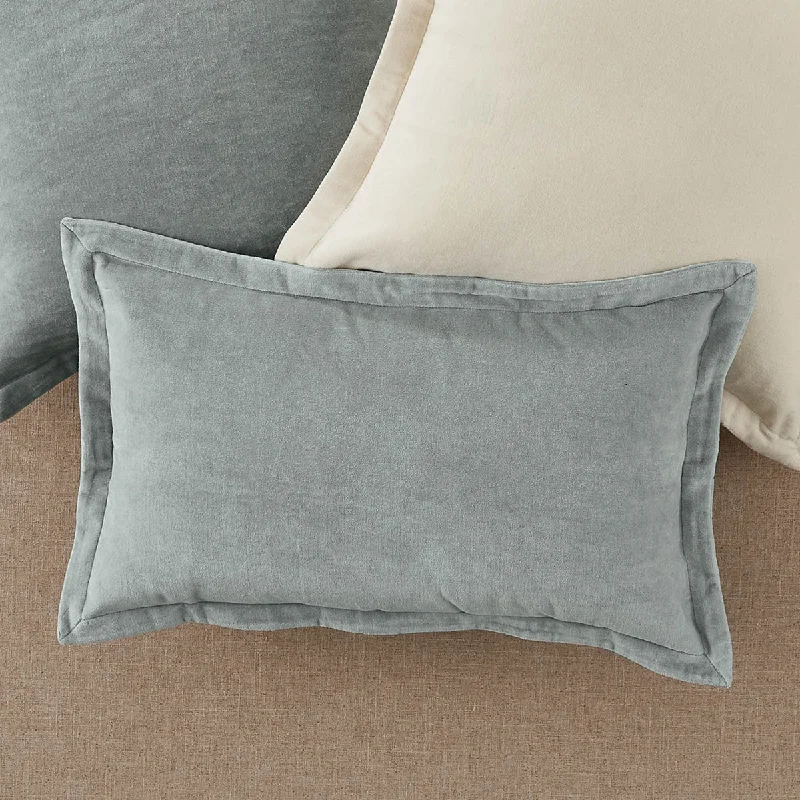 Memory Foam Pillows for Neck SupportVelvet Pillow Cover 12" x 20" Mist  Set of 4 Park Designs