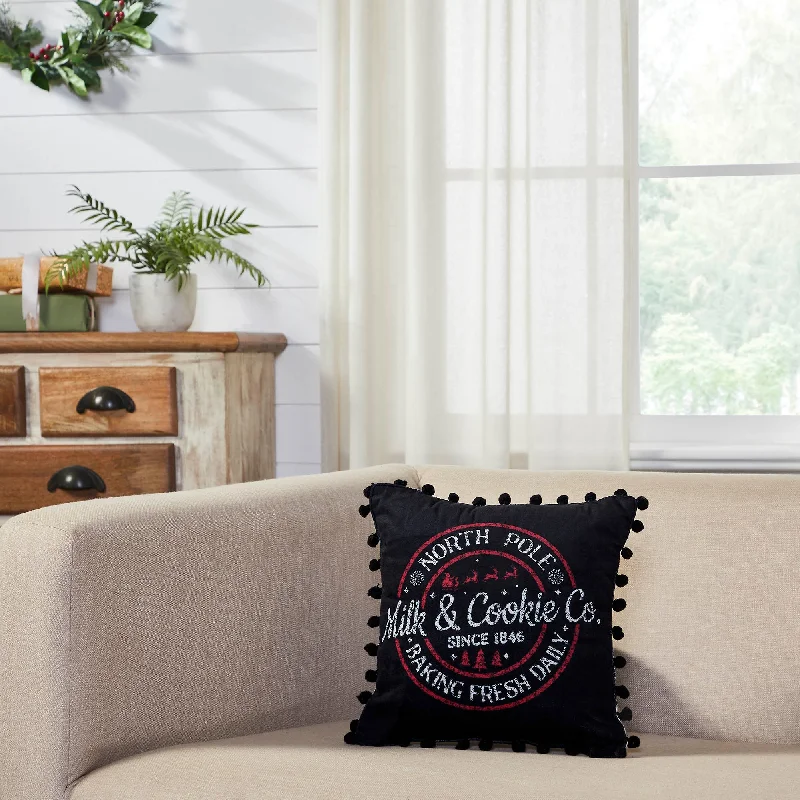 Velvet Pillows for a Touch of EleganceAnnie Black Check Milk and Cookies Pillow 12x12