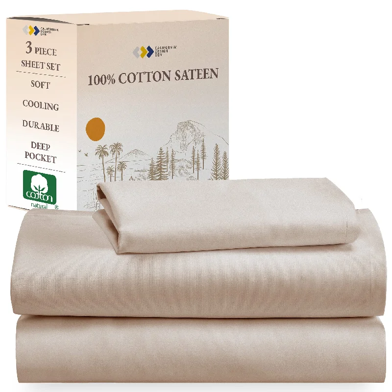 Wrinkle - Free Polyester Sheets for a Low - Maintenance BedSheet Set - 100% Cotton Sateen - Everyday Soft