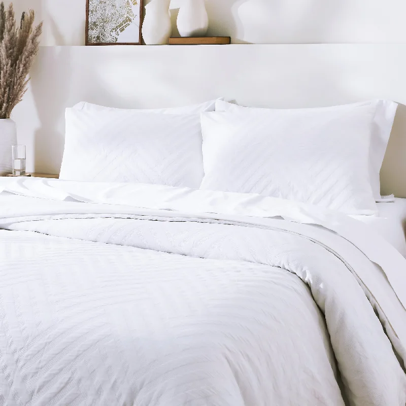 Queen - Size Sheet Sets with a European Pillowcase SetTextured Duvet Cover Set