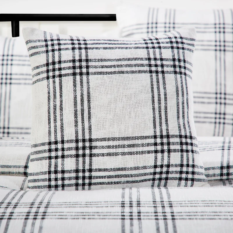 Feather Pillows for a Luxurious SleepBlack Plaid Fabric Pillow 18x18 VHC Brands