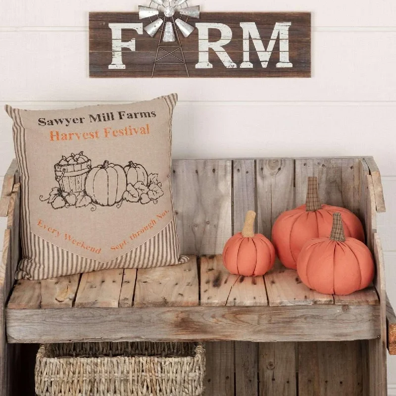 Decorative Pillows for Living Room MakeoverSawyer Mill Charcoal Harvest Festival Pillow 18x18 VHC Brands