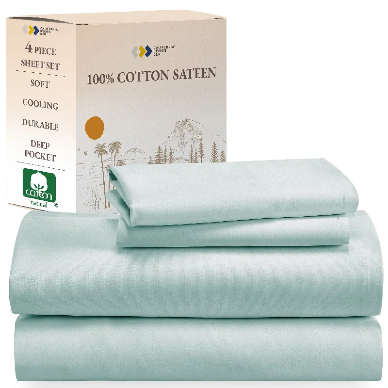 Jersey - Knit Sheets for a Comfortable and Casual BedSheet Set - 100% Cotton Sateen - Everyday Soft