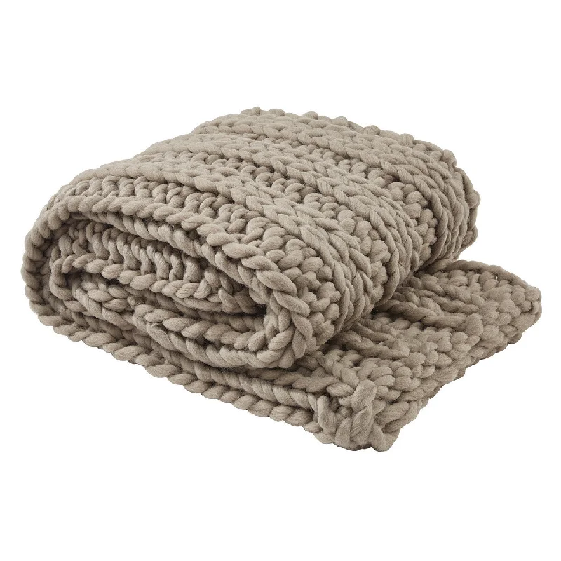 Cotton Pillows for Natural ComfortChunky Ribbed Throw - Mushroom Park Designs