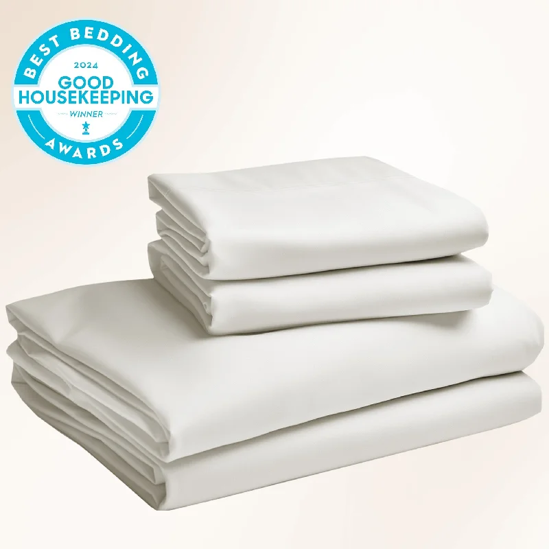 Queen - Size Sheet Sets with a European Pillowcase SetSheet Set - 100% Egyptian Cotton - Luxury Comfort