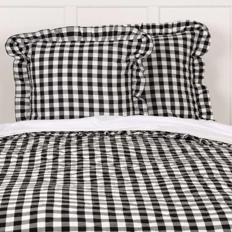 Travel Pillows for Long JourneysAnnie Buffalo Black Check Fabric Euro Sham 26x26 VHC Brands