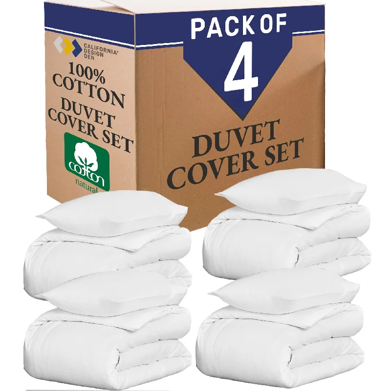 Linen - Cotton Blend Sheets for a Natural and Versatile OptionBulk Pack Duvet Cover Sets  - Open Box - White