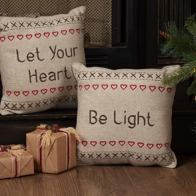 Down Alternative Pillows for Ethical ChoicesMerry Little Christmas Pillow Let Your Heart Set of 2 12x12