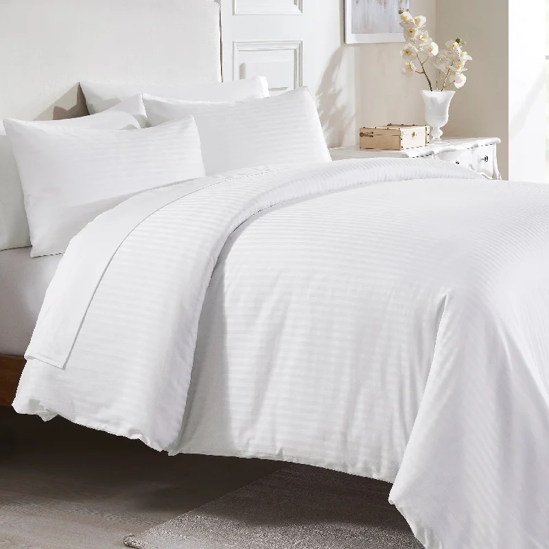 Queen - Size Sheet Sets with a European Pillowcase SetStripe Duvet Cover Set - 400 Thread Count - Dream Comfort