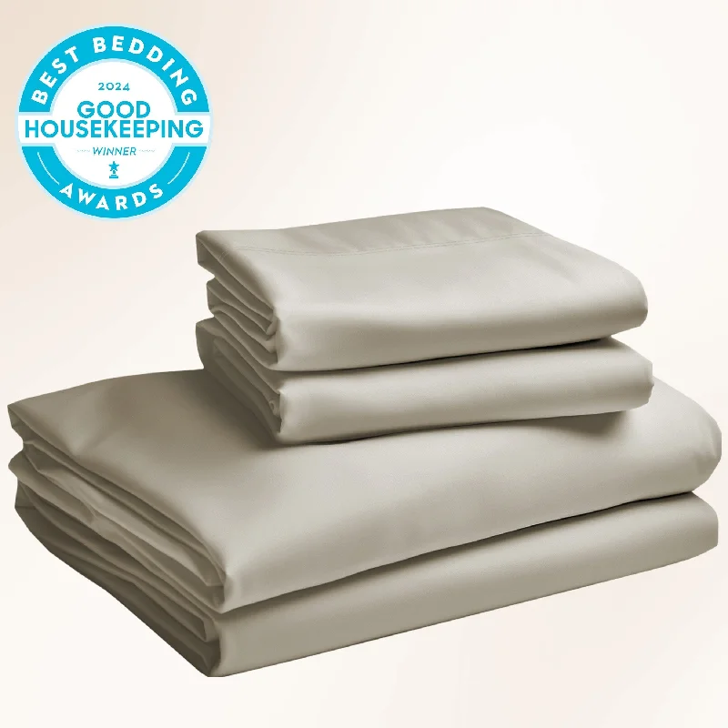 Thermal - Regulating Bamboo Sheets for All - Season ComfortSheet Set - 100% Egyptian Cotton - Luxury Comfort