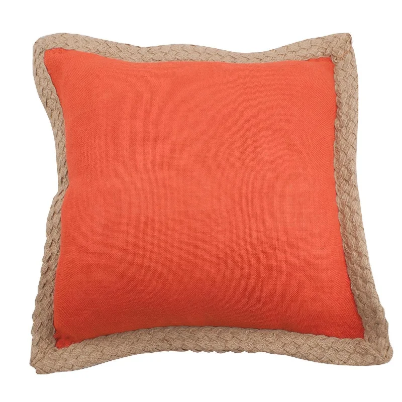 Velvet Pillows for a Touch of EleganceJute Braid Orange 20" Pillow Cover - Set of 4 Park Designs