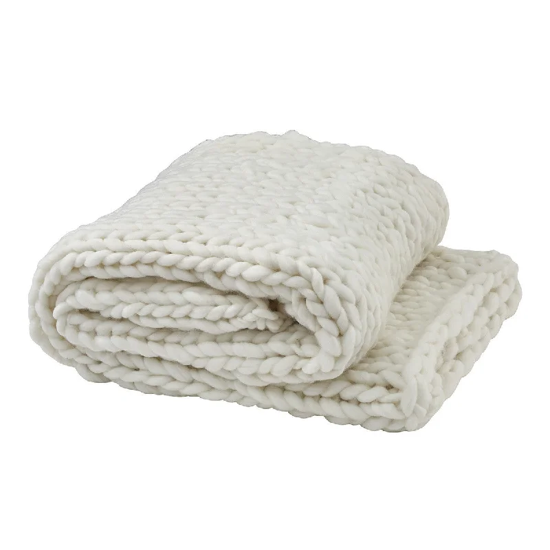 Square Pillows for Modern Home DecorChunky Knit Throw - White Park Designs