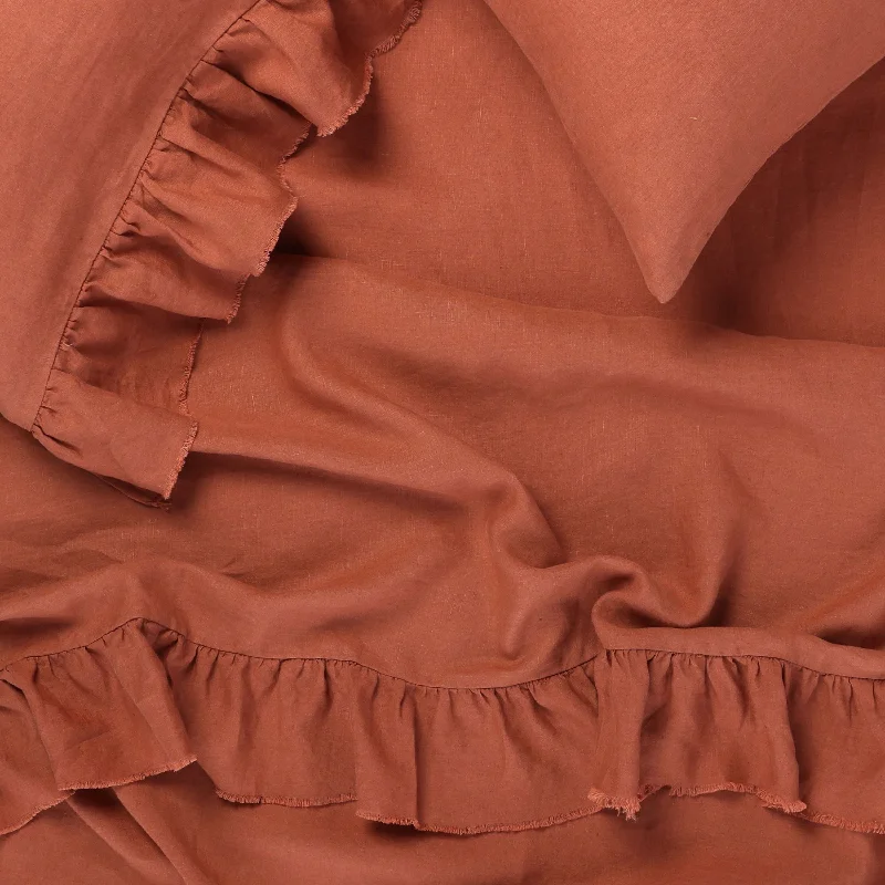 Rayon - Cotton Sheets for a Breathable and Soft BlendTerracotta Fitted Sheet