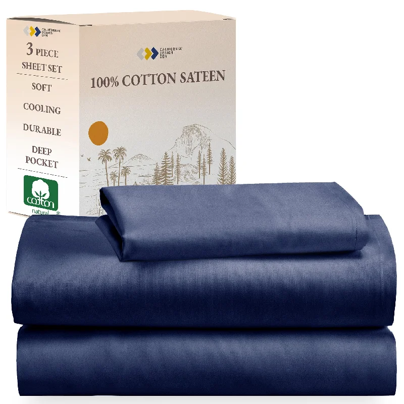 Flat Sheets with a High - Quality Finish for a Luxurious LookSheet Set - 100% Cotton Sateen - Everyday Soft