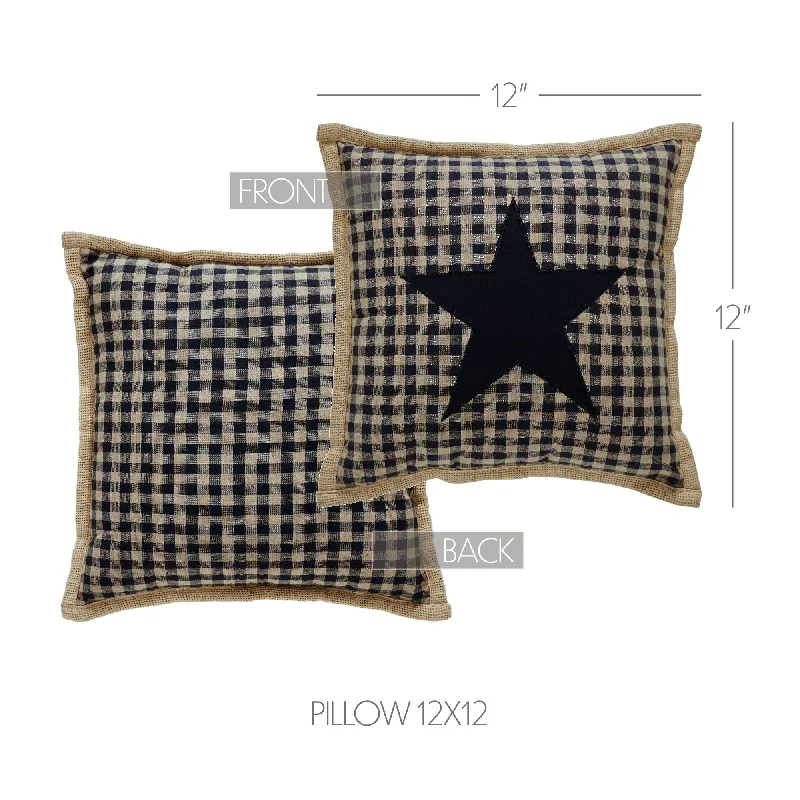 Plush Pillows for a Cozy BedBlack Check Star Pillow 12x12