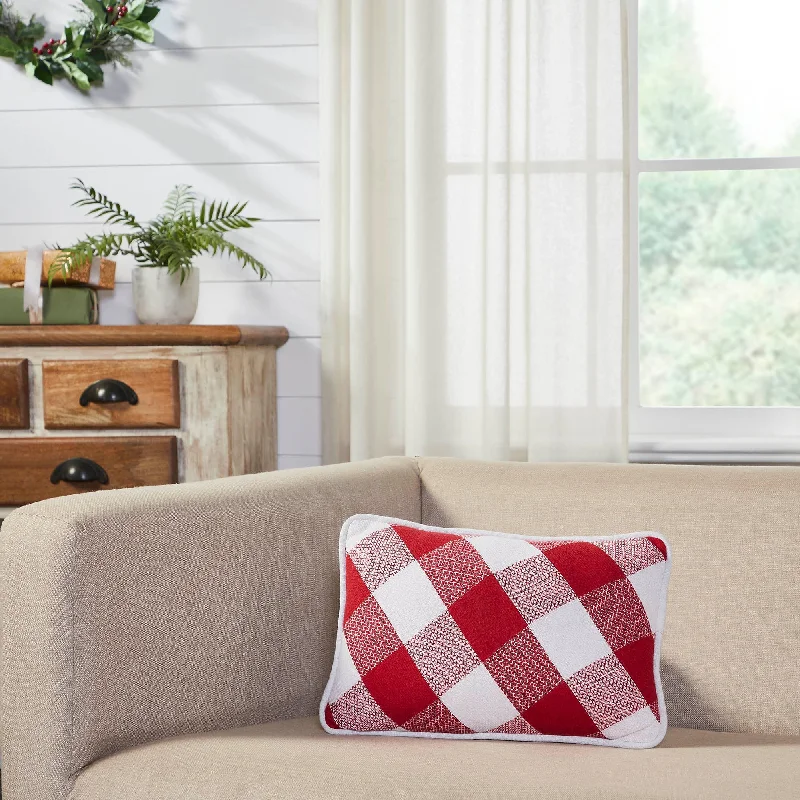 Square Pillows for Modern Home DecorAnnie Red Check Pillow 9.5x14