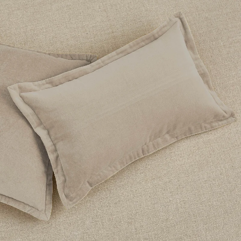 Cotton Pillows for Natural ComfortVelvet Pillow Cover 12" x 20" Stone Set of 4 Park Designs