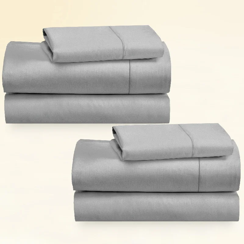 King - Size Sheet Sets with a Decorative Pillow Set2-Pack Sheet Sets - 400 Thread Count 100% Cotton Sateen - Dream Comfort