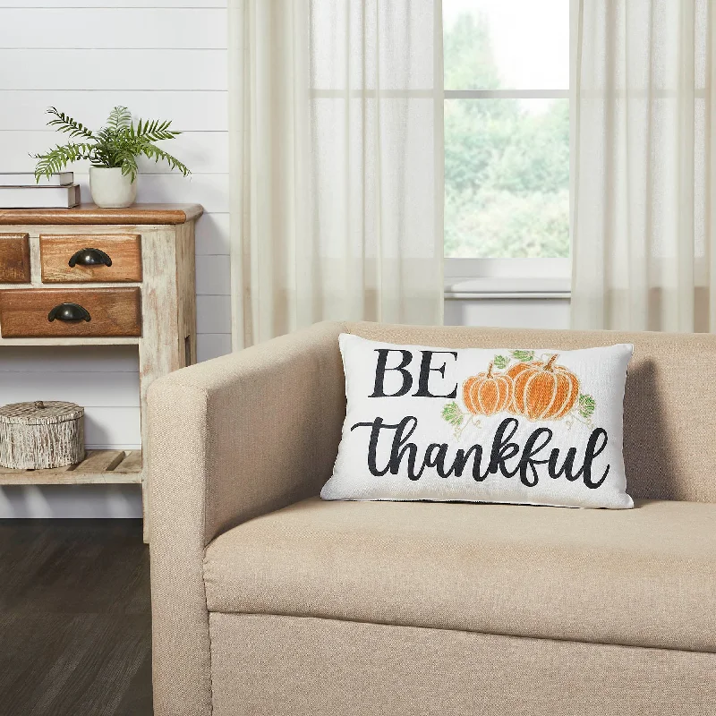 Cooling Pillows for Hot SleepersAnnie Black Check Be Thankful Pumpkin Pillow 14x22