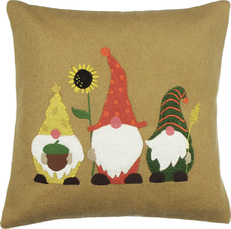 Round Pillows for Boho-Style InteriorsFall Gnomes Gold Pillow PL025213