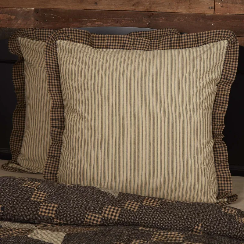 Adjustable Pillows for Customized ComfortFarmhouse Star Ticking Stripe Fabric Euro Sham 26x26 VHC Brands