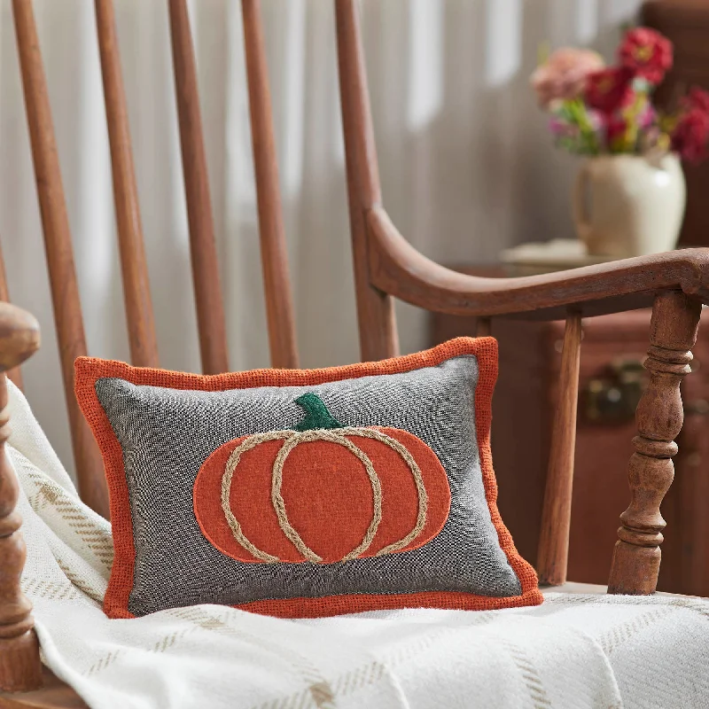 Round Pillows for Boho-Style InteriorsHarvest Blessings Applique Pumpkin Pillow 7x11