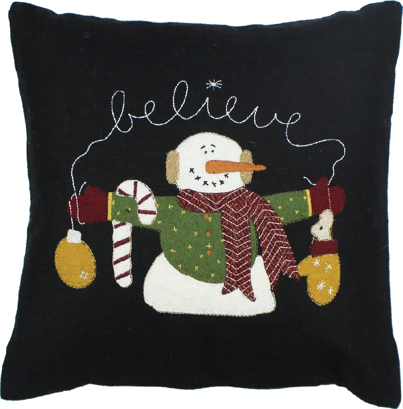 Silk Pillows for Smooth Skin and HairSnowman Believe Black Pillow PLGP0425