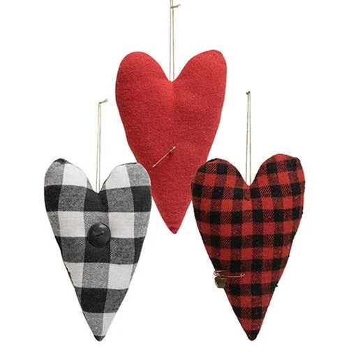 Travel Pillows for Long Journeys3 Set Felt Primitive Heart Pillow Ornaments