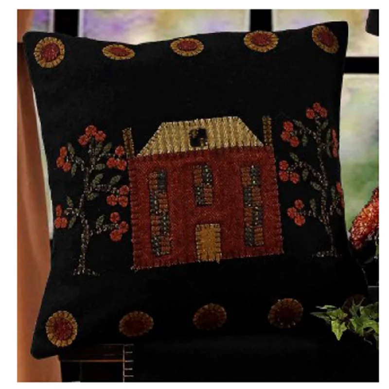 Square Pillows for Modern Home DecorBlack Primitive Manor Pillow PLWT0040