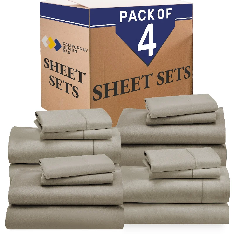 Organic Flannel Sheets for a Natural and Warm SleepBulk Pack of 4 Sheet Sets Mixed High Thread Count Open Box Taupe