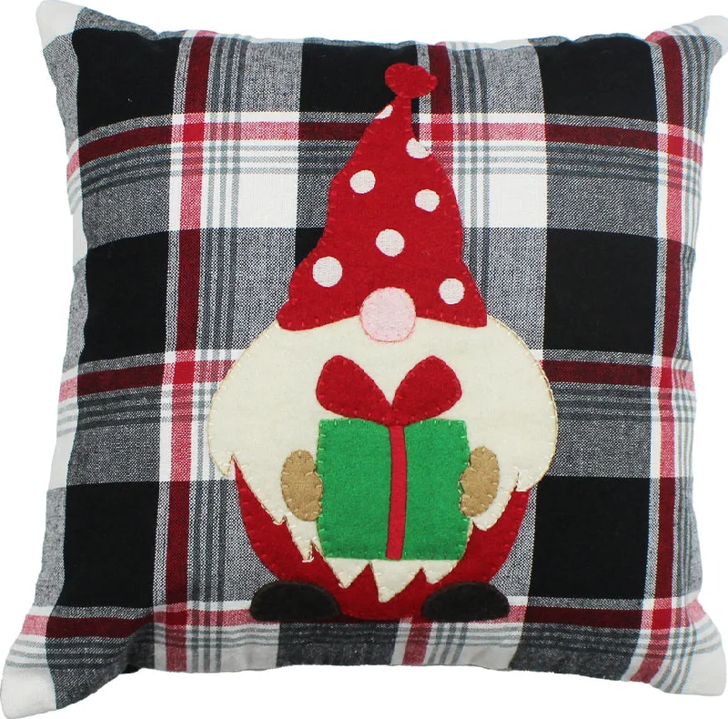 Plush Pillows for a Cozy BedWinter Plaid Black, Red, Cream Pillow PL042019