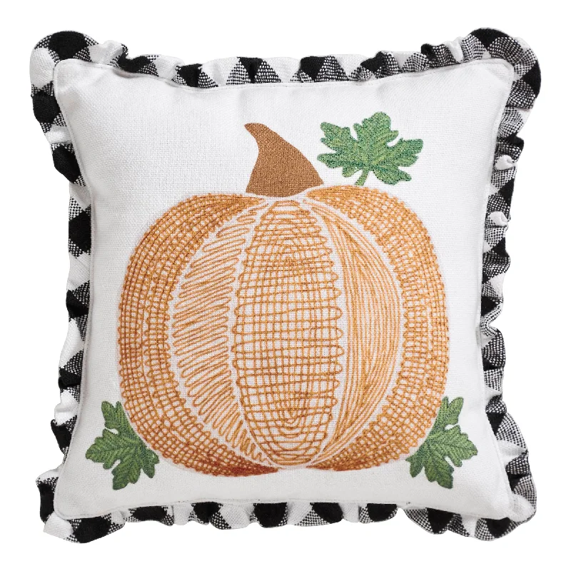 Back Support Pillows for Office ChairsAnnie Black Check Pumpkin Pillow 12x12