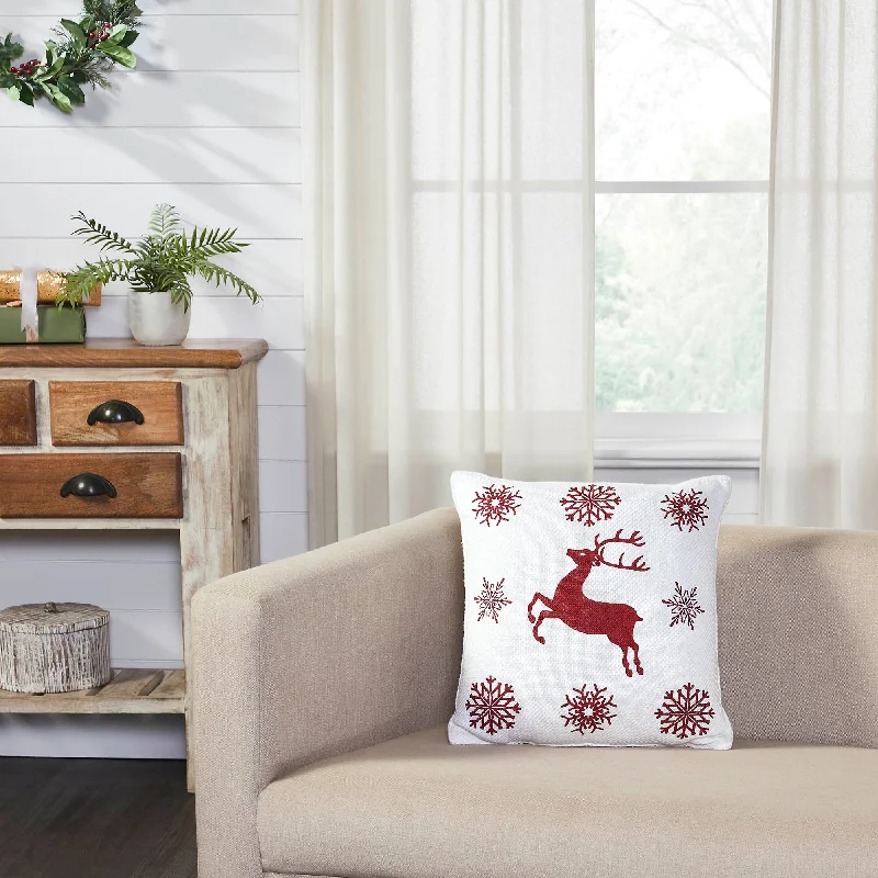 Firm Pillows for Side SleepersScandia Snowflake Red White Pillow 16x16