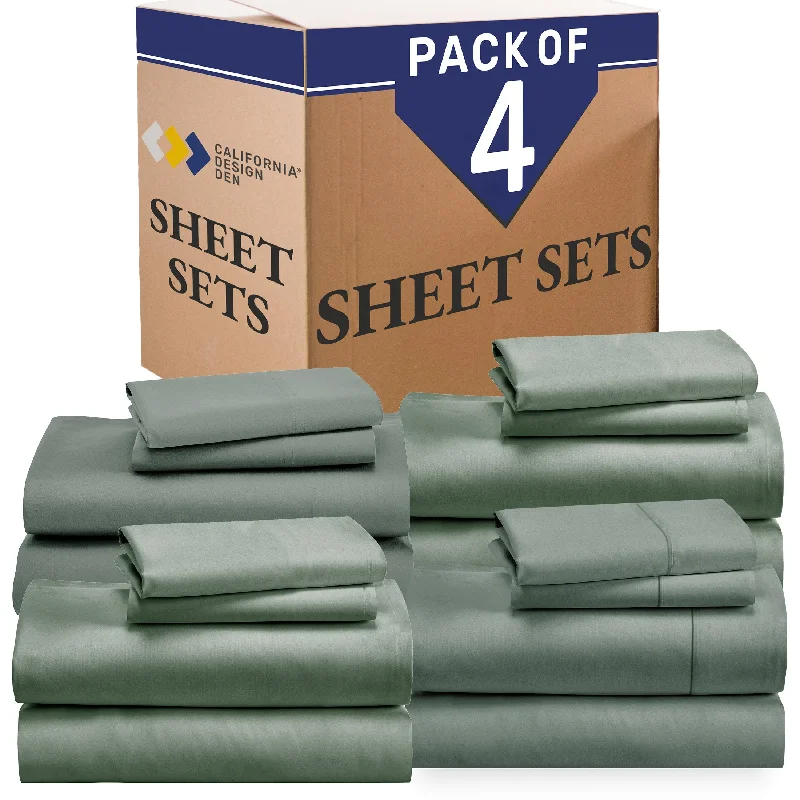 Organic Flannel Sheets for a Natural and Warm SleepBulk Pack of 4 Sheet Sets Mixed High Thread Count Open Box Sage Green