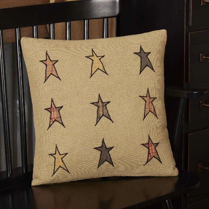 Plush Pillows for a Cozy BedStratton Applique Star Pillow 16x16 VHC Brands