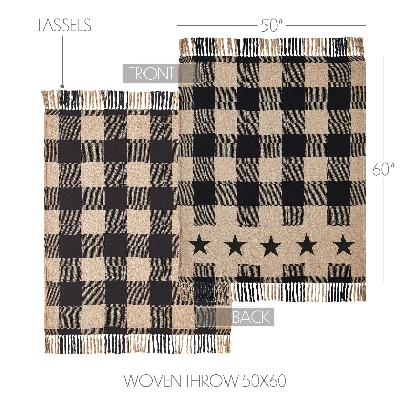 Round Pillows for Boho-Style InteriorsBlack Check Star Woven Throw 50x60