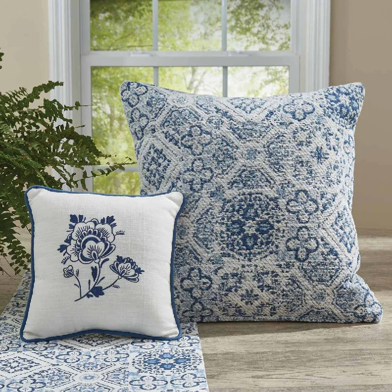 Square Pillows for Modern Home DecorWilliamsburg Delft Flower 10" Embroidered Pillow  Park Designs