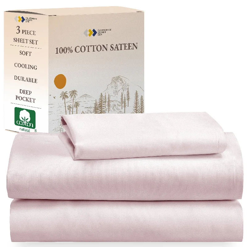 Flat Sheets with a High - Quality Finish for a Luxurious LookSheet Set - 100% Cotton Sateen - Everyday Soft