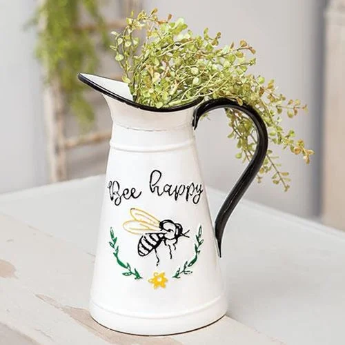 Bee Happy Enamel Pitcher