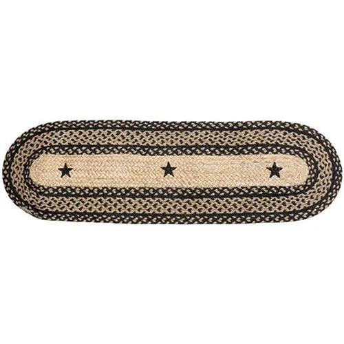 Braided Black Star Jute Runner