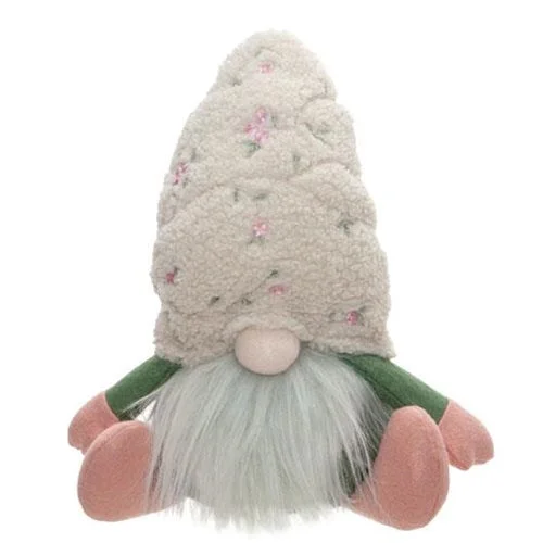 Floral Hat Sitting Gnome