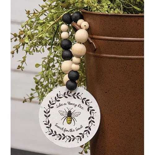 Honey Bee Bead Hanger Sign