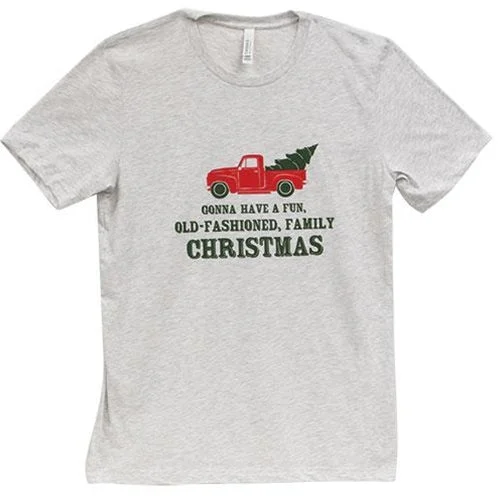 Old Fashioned Family Christmas T-Shirt Ash Medium