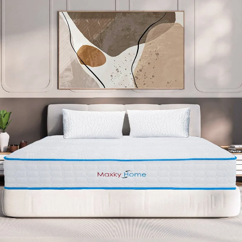 Memory foam mattresses for pressure relief and contouring10 Inch Queen Mattress with 2-Bonus Memory Foam Pillows, Gel Memory Foam Mattress Bed in a Box, Medium Firm