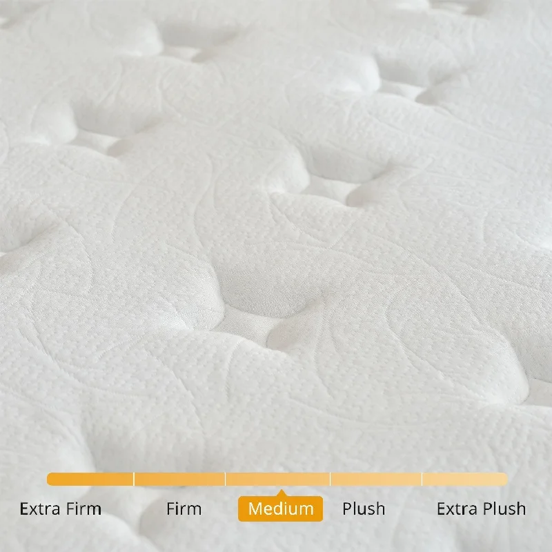 Organic cotton mattresses for a chemical - free sleep surface12 inch Foam and Spring Hybrid Mattress, Medium Firm Feel Durable Support Mattress Bed in a Box