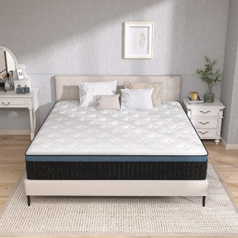 King - size mattresses for spacious master bedrooms14 Inch Gel Foam Hybrid Mattress in a Box for Support Pressure Relief