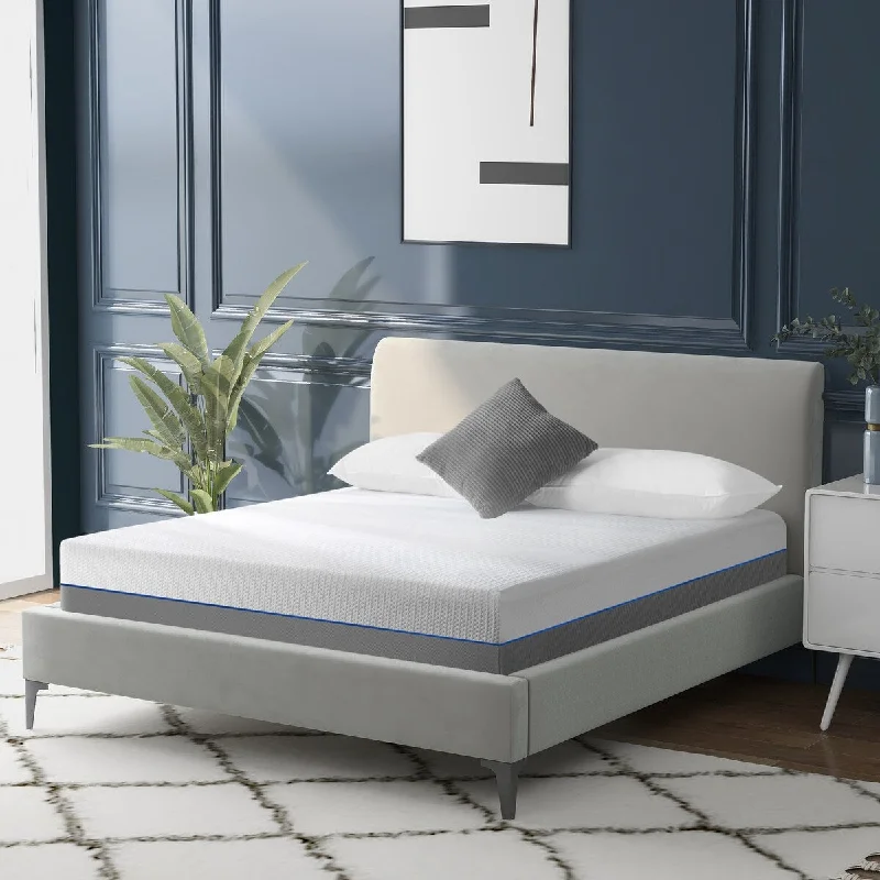 Innerspring mattresses with coil counts for support8 Inches Gel & Charcoal Infused Memory Foam Mattress（Queen)