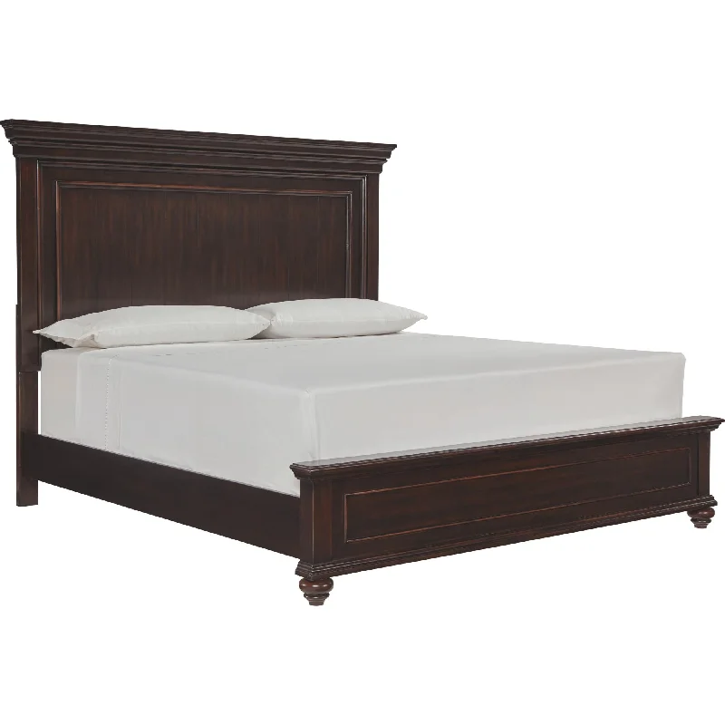 Queen - size mattresses for couples and standard bedroomsBrynhurst 3 Piece Queen Panel Bed - Dark Brown